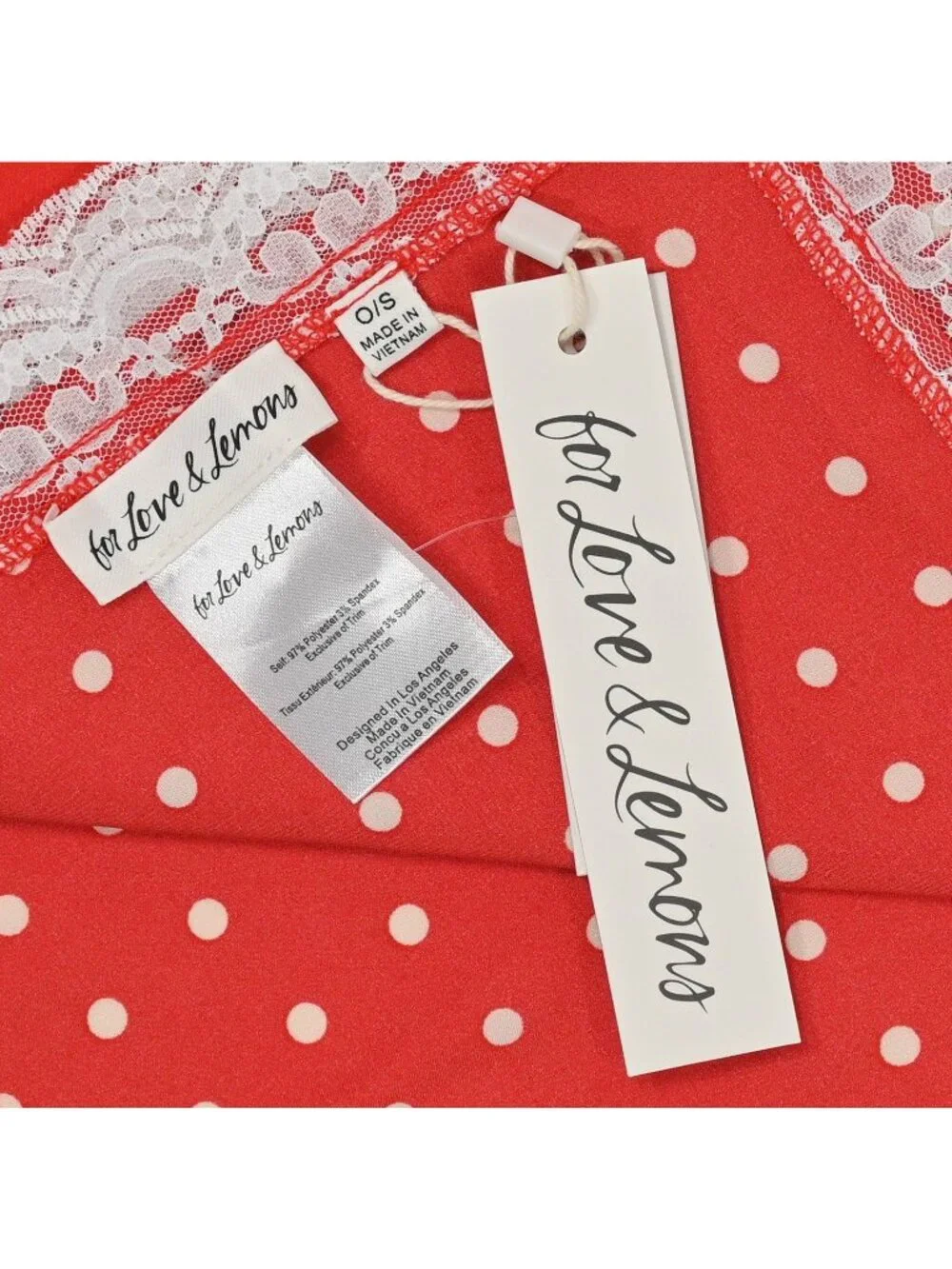 For Love & Lemons Ruth Square Headscarf in Red